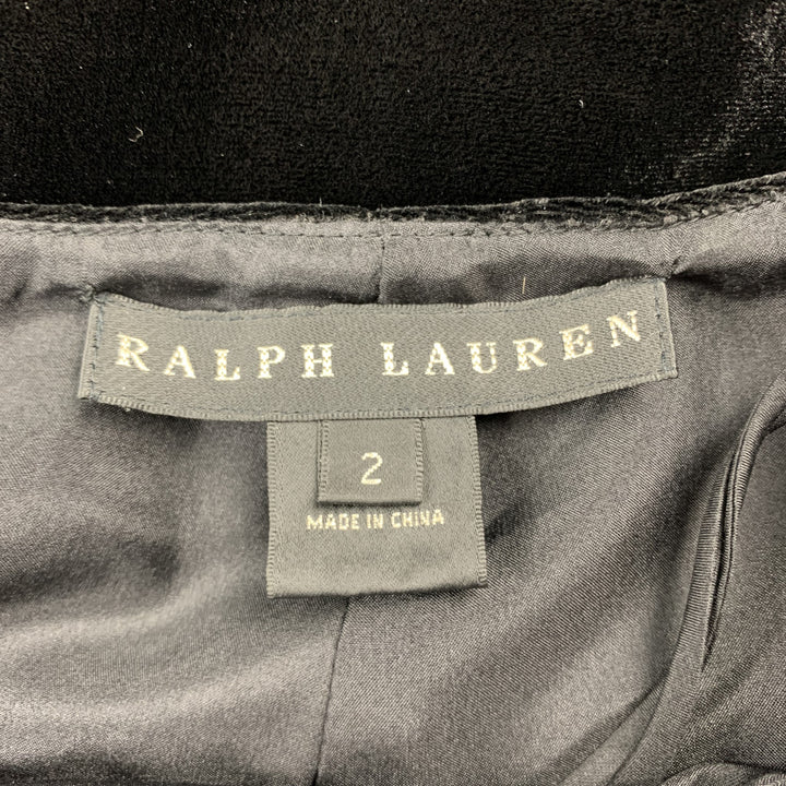 RALPH LAUREN Black Label Size 2 Black Viscose / Silk Wide Leg Dress Pants