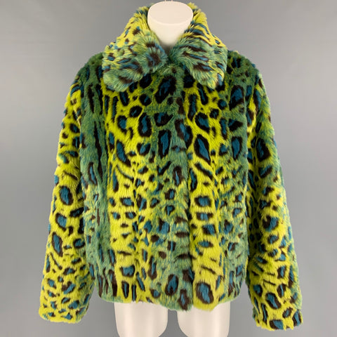 STAND STUDIO AW 20 Taille S Veste Marcella en Fourrure Fuax Imprimé Léopard Multicolore