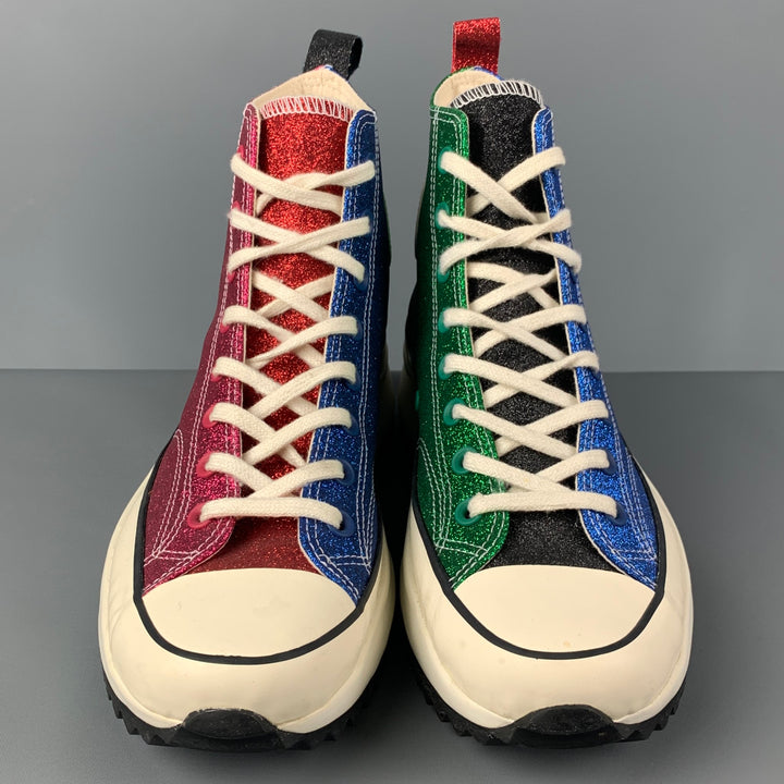 CONVERSE x JW ANDERSON Talla 9 Zapatillas altas con purpurina azul, verde y rojo