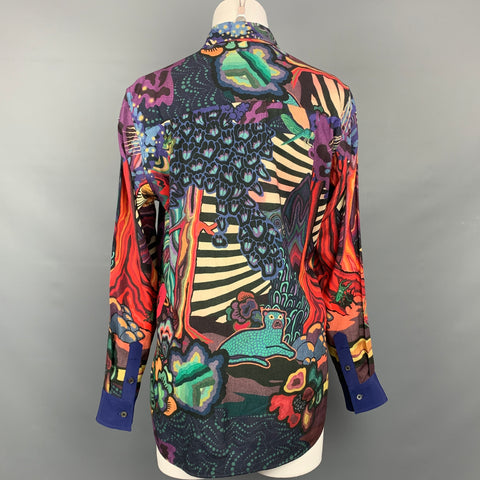 PAUL SMITH Soho Fit Size M Multi-Color Print Viscose Blend Shirt