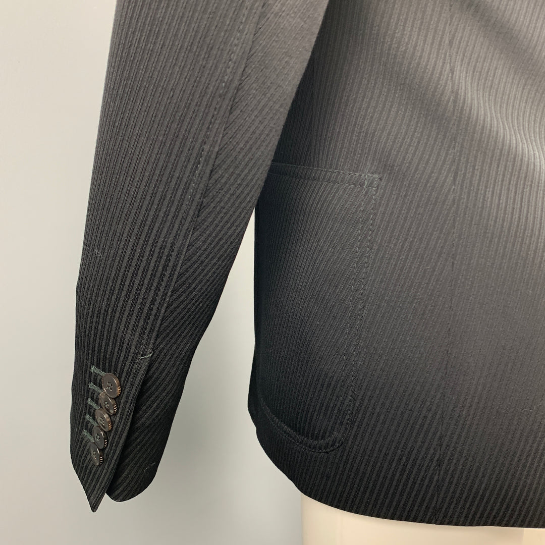 GUCCI Size 38 Regular Black Textured Wool Notch Lapel Sport Coat
