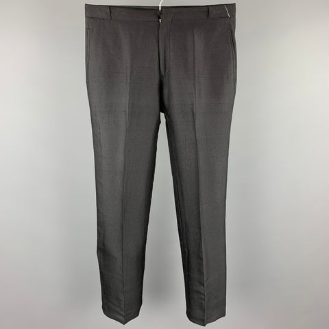 VALENTINO Size 32 Black Flax Zip Fly Dress Pants