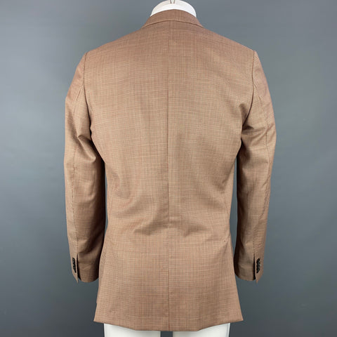 PAUL SMITH Soho Fit Size 40 Tan & Brown Houndstooth Wool Notch Lapel Sport Coat