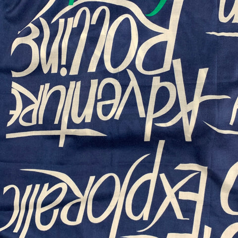 BURBERRY PRORSUM Spring 2015 Size One Size Blue & White Script Cashmere Scarf