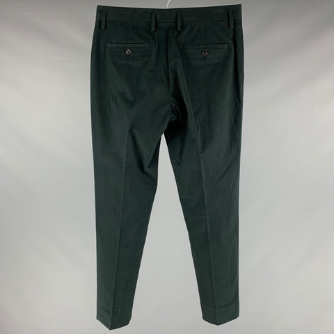 MARC JACOBS Taille 32 Pantalon habillé en coton élasthanne vert avec braguette zippée