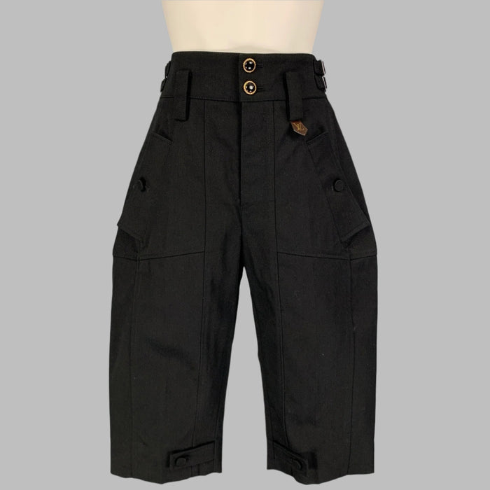 LOUIS VUITTON Talla 2 Pantalón de vestir bermuda de poliéster y algodón negro