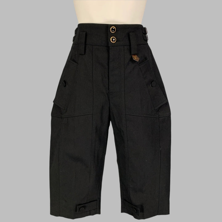 LOUIS VUITTON Size 2 Black Cotton Polyester Bermuda Dress Pants