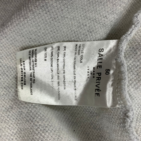 SALLE PRIVEE Size M Light Grey Heather Cotton Crew-Neck Sweatshirt