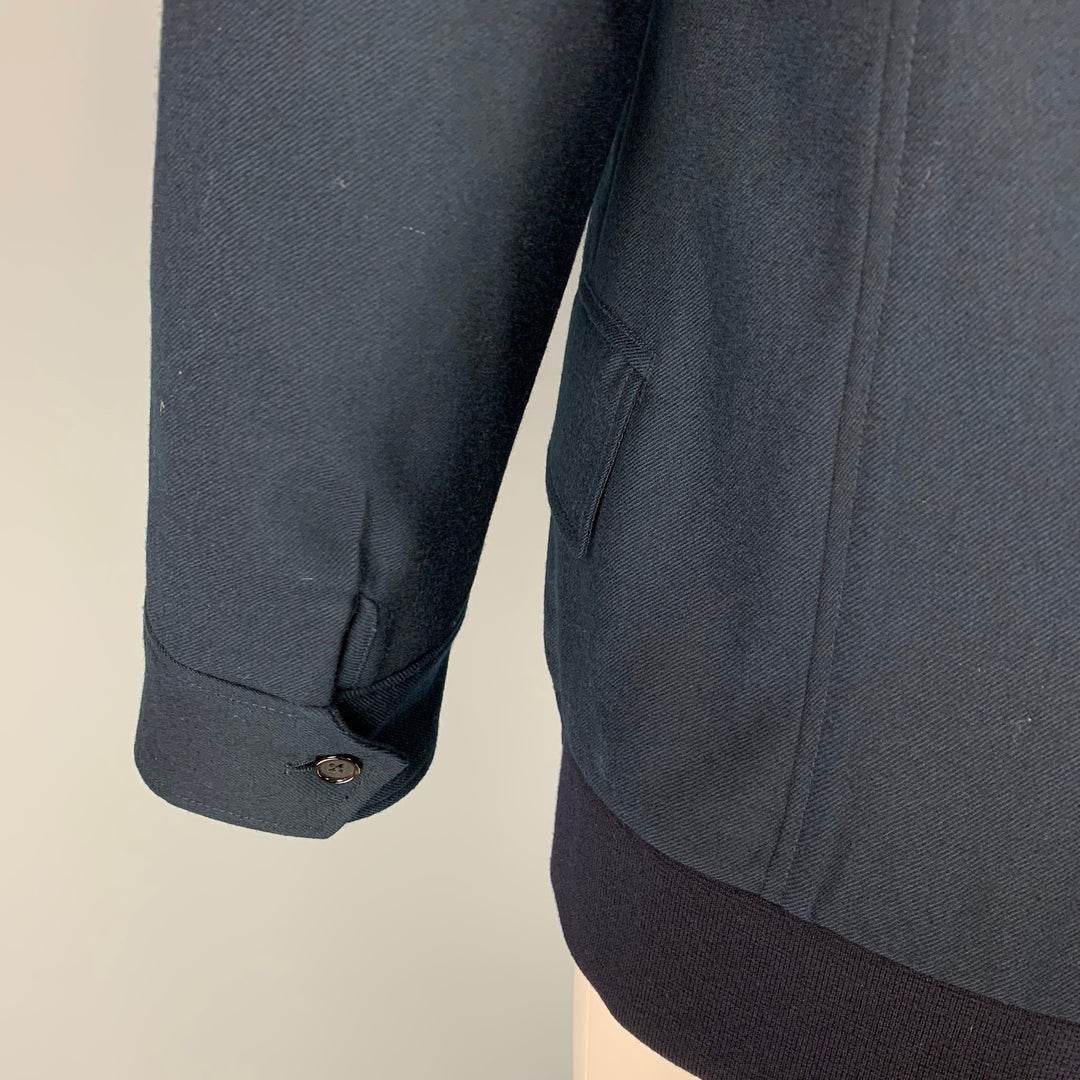 ALEXANDER MCQUEEN Size 44 Navy Wool Shawl Collar Hybrid Sport Coat