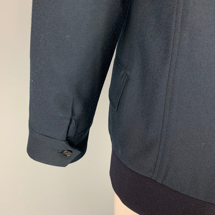 ALEXANDER MCQUEEN Size 44 Navy Wool Shawl Collar Hybrid Sport Coat