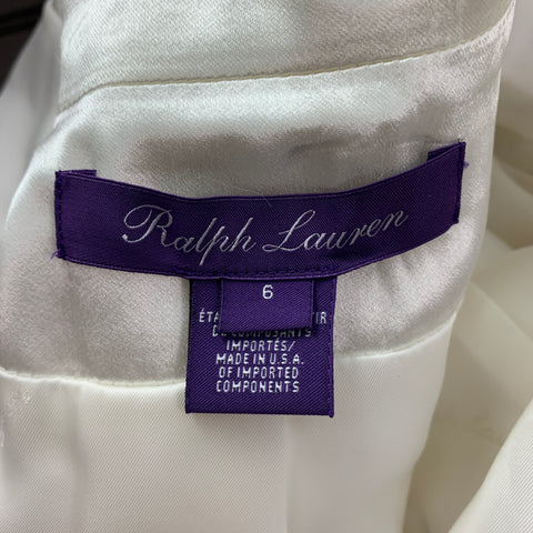 Collection RALPH LAUREN Taille 6 Blazer en acétate et viscose crème