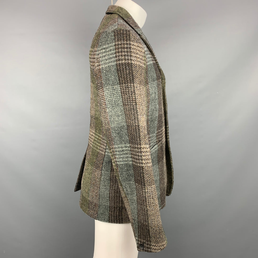 RAG & BONE Size M Olive Plaid Harris Tweed Wool Hunting Jacket