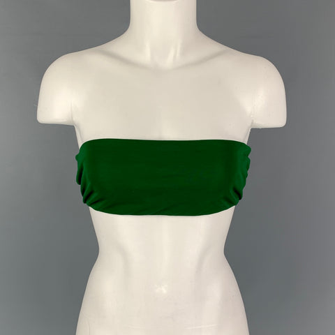 BRANDON MAXWELL Size 4 Forest Green Rayon Bandeau Top