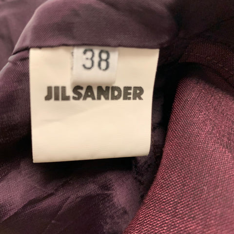 JIL SANDER Size 8 Burgundy Wool  Mohair Jacket