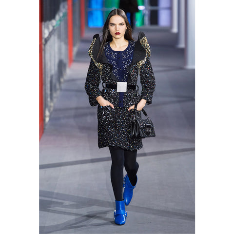 LOUIS VUITTON Automne 2019 Taille 4 / FR 36 Robe de cocktail à paillettes en laine mélangée multicolore