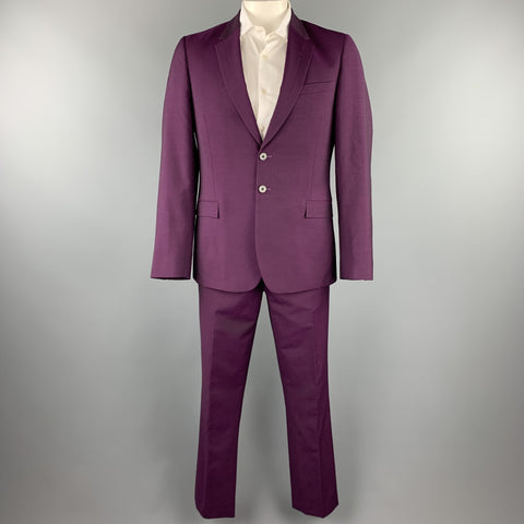 PS by PAUL SMITH Size 42 Purple Wool / Mohair Notch Lapel Suit