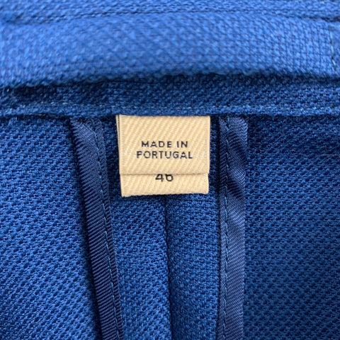BURBERRY LONDON Size 36 Royal Blue Woven Wool Mohair Sport Coat