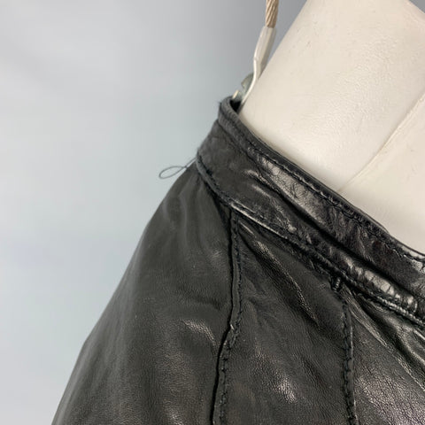 GIORGIO BRATO Chaqueta con botones de cuero negro talla 4