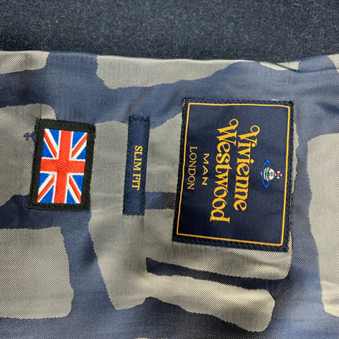 VIVIENNE WESTWOOD MAN Size 40 Navy Wool Notch Lapel Suit