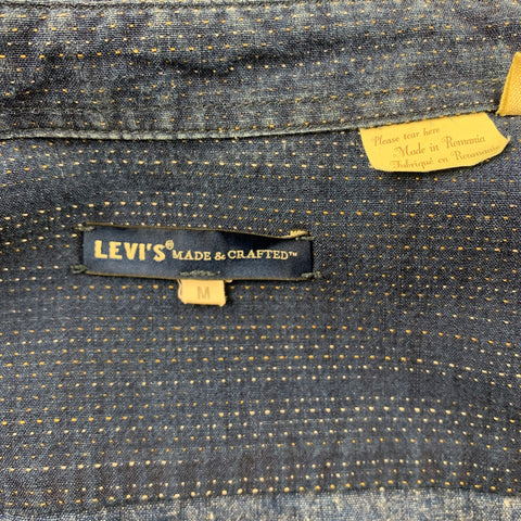 LEVI'S MADE & CRAFTED Size M Indigo Mixed Fabrics Cotton Oversized Long Sleeve Shirt