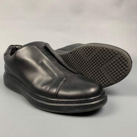 KARL LAGERFELD Size 10.5 Black Leather Slip On Loafers