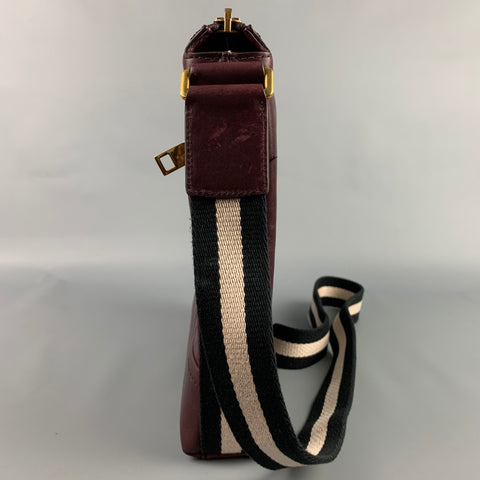 BALLY Burgundy Leather Cross Body Bag