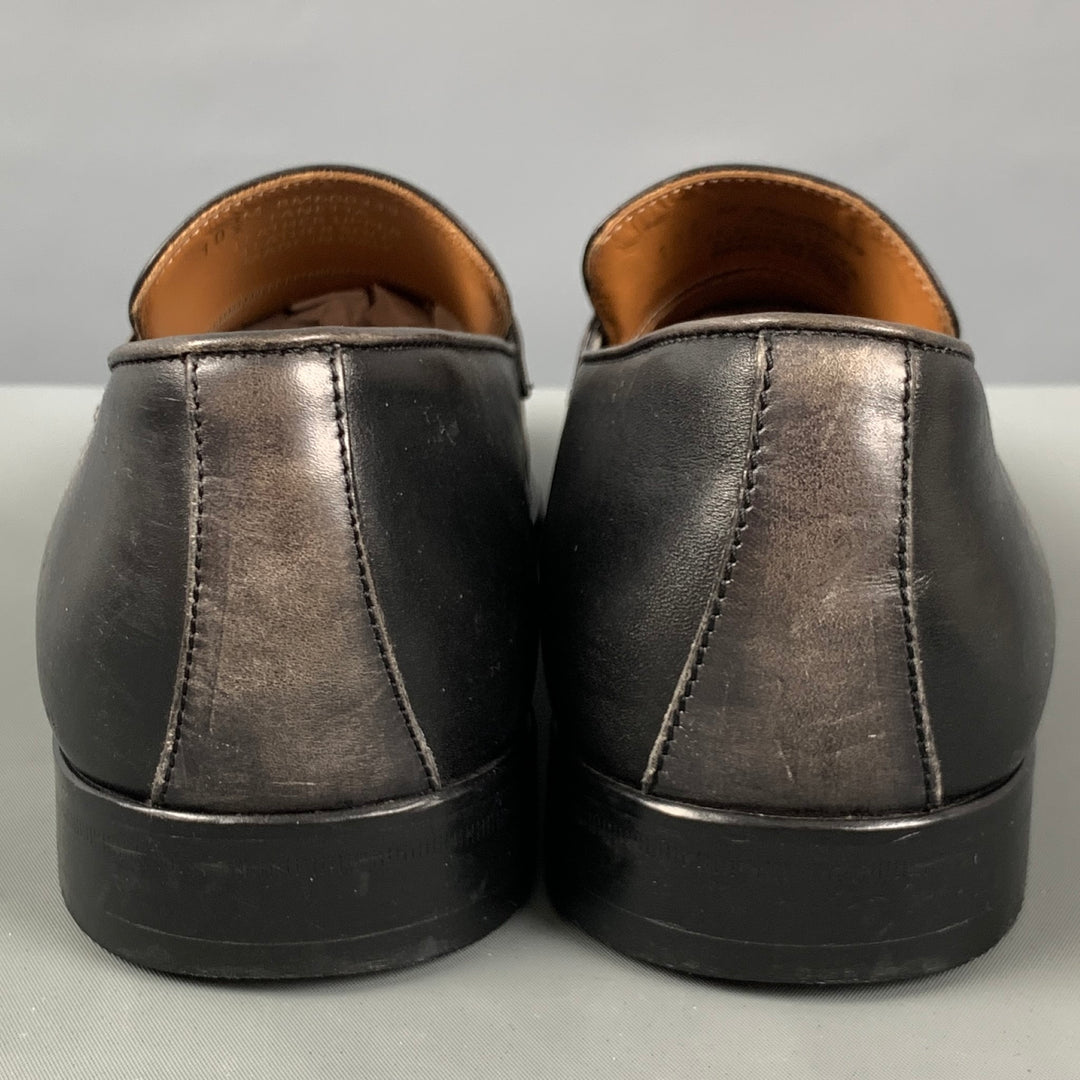 Pre-owned and loved Bruno Magli Sz 10.5. BRUNO MAGLI Size 10.5 Black Grey Leather Penny Loafers – Sui  main image 3