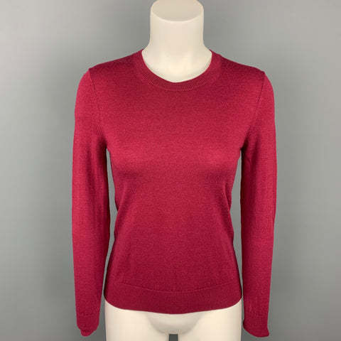 BURBERRY Talla XS Jersey color burdeos con cuello redondo