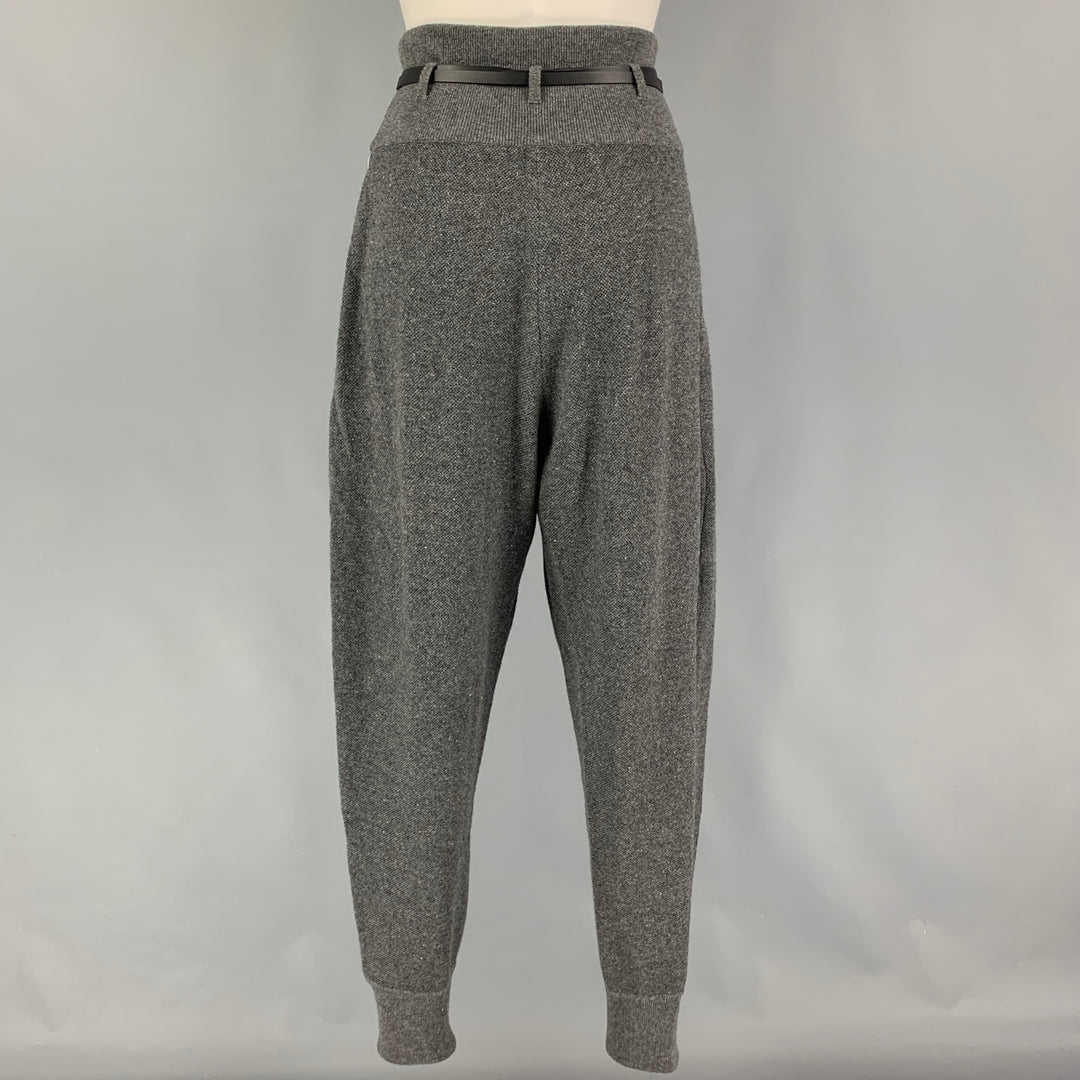 THE ROW Size XS Grey Cashmere Silk Pleated High Waisted Casual Pants