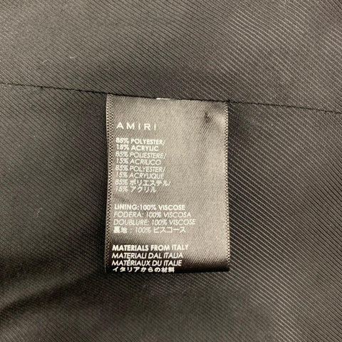 AMIRI Taille M Manteau à patte cachée en tweed mélangé de polyester noir
