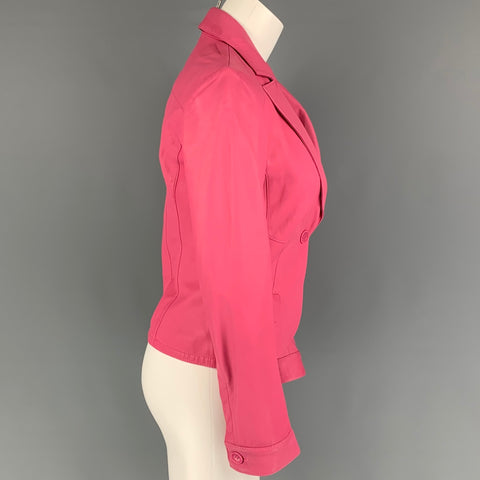 PAUL & SHARK Size XS Pink Leather Notch Lapel Jacket