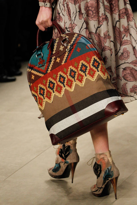 BURBERRY PRORSUM Fall 2014 Geometric St Ives Canvas Tote Bag