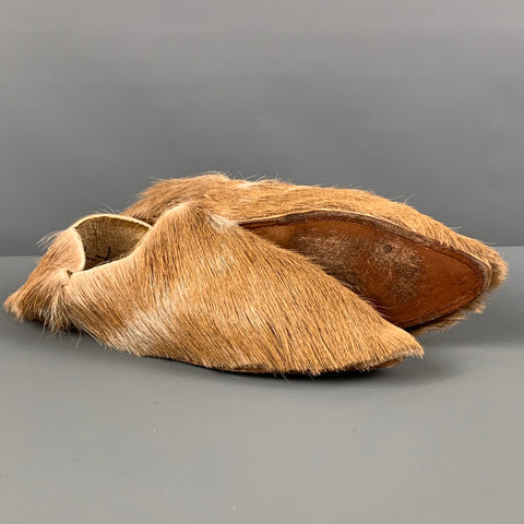 BROTHER VELLIES Taille 7 Beige Crème Poils De Veau Slip On Flats