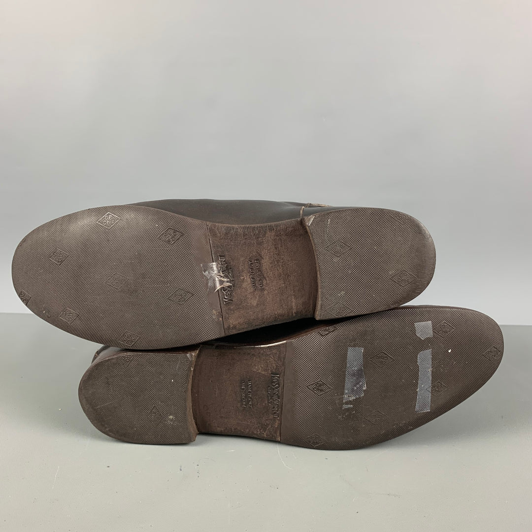 YVES SAINT LAURENT Size 9 Brown Leather Pull On Boots