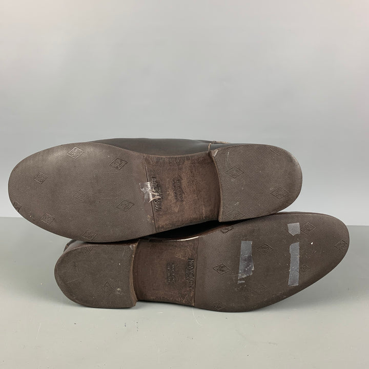 YVES SAINT LAURENT Size 9 Brown Leather Pull On Boots