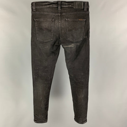 NUDIE JEANS Size 32 Black Cotton Skinny Jeans
