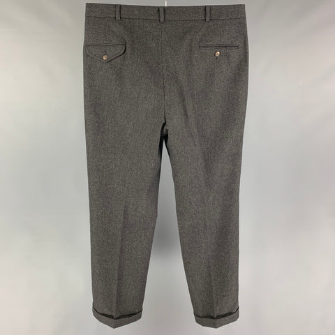 POLO by RALPH LAUREN Size 36 Gray Heather Pleated Dress Pants