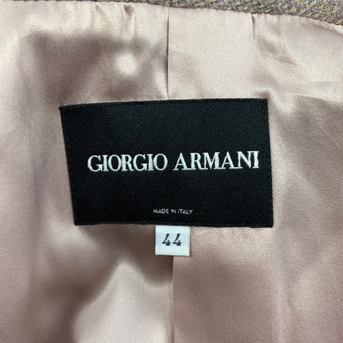GIORGIO ARMANI Talla 8 Chaqueta de lana / cachemira color topo y negro