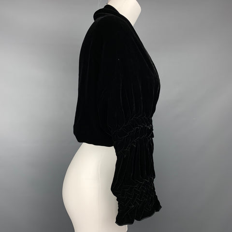 GIORGIO ARMANI Size One Size Black & White Viscose / Silk Dress Top