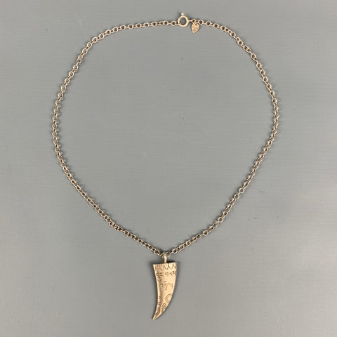 ME&RO Sterling Silver Engraved Tooth Necklace