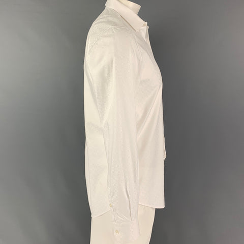 LAB by PAL ZILERI Size L White Damask Cotton Button Down Long Sleeve Shirt
