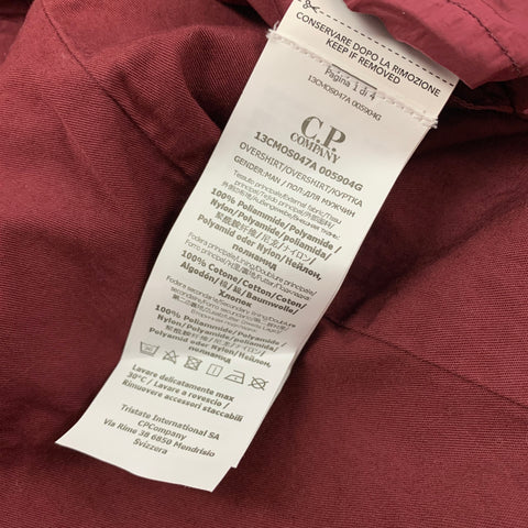 CP COMPANY Size M Burgundy Polyamide Zip Up Jacket