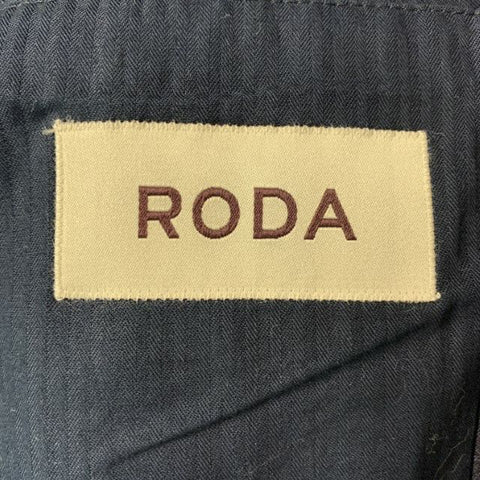 RODA Chest Size 38 Black & Purple Floral Cotton & Flax Notch Lapel Sport Coat