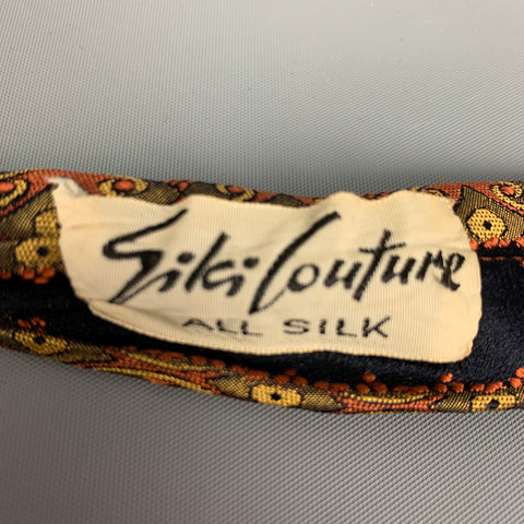 SIKI COUTURE Black & Gold Silk Tie