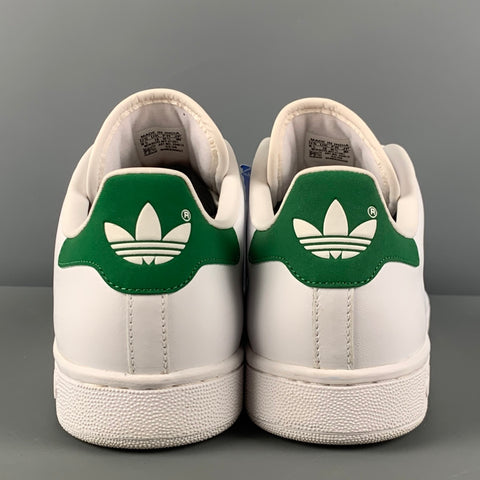 ADIDAS x STAN SMITH Size 10.5 White Leather Lace Up Sneakers