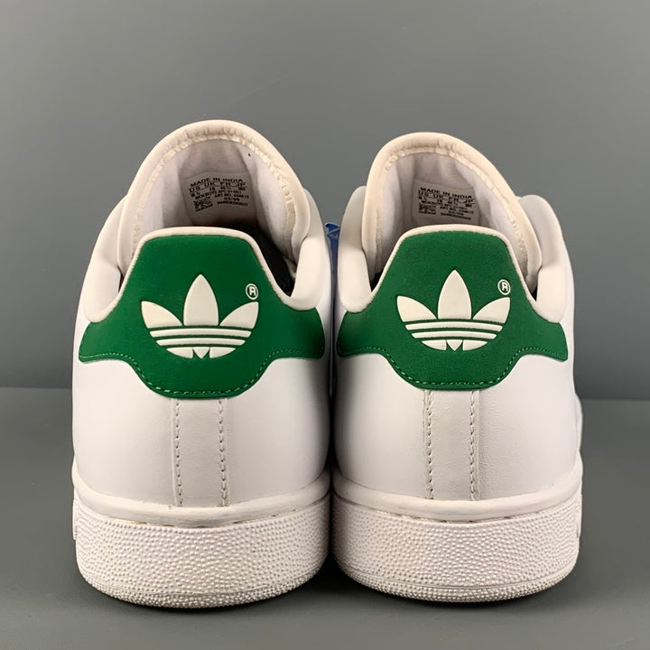 ADIDAS x STAN SMITH Size 10.5 White Leather Lace Up Sneakers