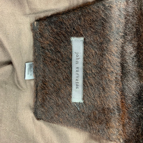 JOHN VARVATOS Size 40 Brown Calf Hair Zip Up Jacket