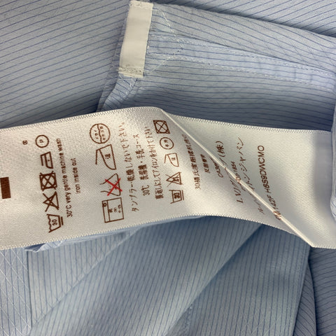 LOUIS VUITTON Size L Light Blue Print Cotton Fitted Long Sleeve Shirt