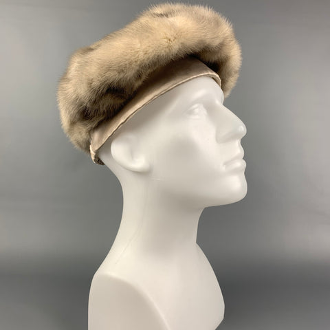 Vintage JOSEPH MAGNIN Grey Mink Fur Silk Hat