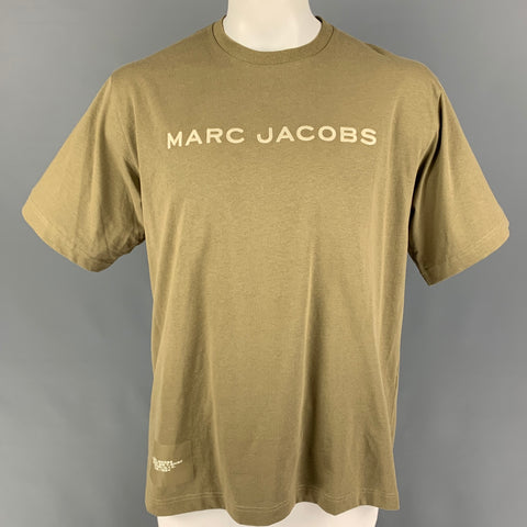 MARC JACOBS Size S Olive Embroidery Cotton Short Sleeve T-shirt